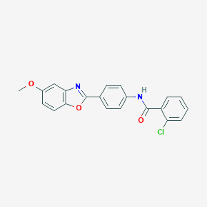 2-chloro-N-[4-(5-methoxy-1,3-benzoxazol-2-yl)phenyl]benzamide