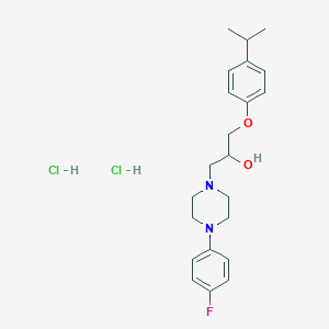 molecular formula C22H31Cl2FN2O2 B2449927 1-(4-(4-氟苯基)哌嗪-1-基)-3-(4-异丙苯氧基)丙烷-2-醇二盐酸盐 CAS No. 1052416-88-2