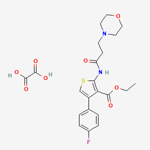 molecular formula C22H25FN2O8S B2449930 Ethyl 4-(4-fluorophenyl)-2-(3-morpholinopropanamido)thiophene-3-carboxylate oxalate CAS No. 381724-03-4