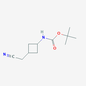 molecular formula C11H18N2O2 B2449936 tert-butyl N-[3-(cyanomethyl)cyclobutyl]carbamate CAS No. 2375261-99-5