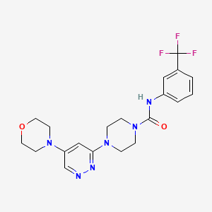 molecular formula C20H23F3N6O2 B2449937 4-(5-morpholinopyridazin-3-yl)-N-(3-(trifluoromethyl)phenyl)piperazine-1-carboxamide CAS No. 1448050-59-6