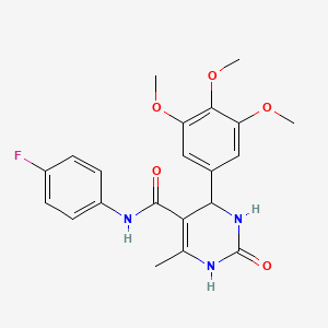 molecular formula C21H22FN3O5 B2449939 N-(4-fluorophenyl)-6-methyl-2-oxo-4-(3,4,5-trimethoxyphenyl)-1,2,3,4-tetrahydropyrimidine-5-carboxamide CAS No. 537678-57-2
