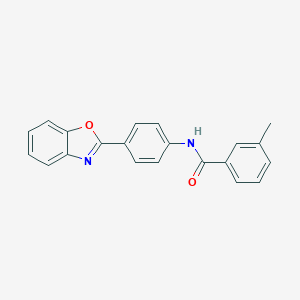 molecular formula C21H16N2O2 B244994 N-[4-(1,3-benzoxazol-2-yl)phenyl]-3-methylbenzamide 