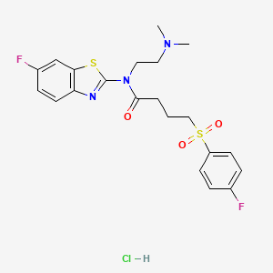 N-(2-(dimethylamino)ethyl)-N-(6-fluorobenzo[d]thiazol-2-yl)-4-((4-fluorophenyl)sulfonyl)butanamide hydrochloride