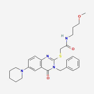 2-((3-benzyl-4-oxo-6-(piperidin-1-yl)-3,4-dihydroquinazolin-2-yl)thio)-N-(3-methoxypropyl)acetamide