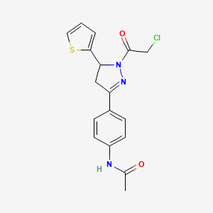 N-[4-[2-(2-Chloroacetyl)-3-thiophen-2-yl-3,4-dihydropyrazol-5-yl]phenyl]acetamide