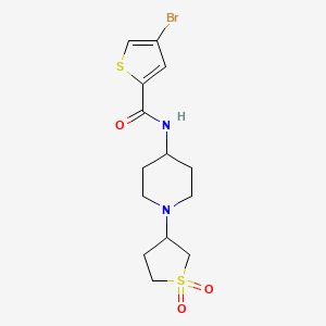 molecular formula C14H19BrN2O3S2 B2449953 4-bromo-N-(1-(1,1-dioxidotetrahydrothiophen-3-yl)piperidin-4-yl)thiophene-2-carboxamide CAS No. 2034310-98-8