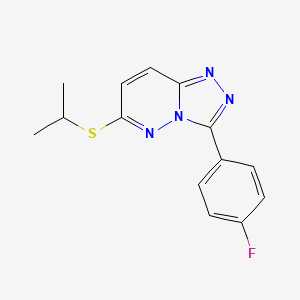 molecular formula C14H13FN4S B2449955 3-(4-氟苯基)-6-(异丙硫代)-[1,2,4]三唑并[4,3-b]哒嗪 CAS No. 852373-66-1