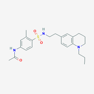 molecular formula C23H31N3O3S B2449957 N-(3-甲基-4-(N-(2-(1-丙基-1,2,3,4-四氢喹啉-6-基)乙基)磺酰基)苯基)乙酰胺 CAS No. 955533-89-8