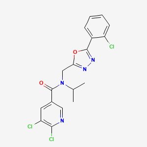 B2449979 5,6-dichloro-N-[[5-(2-chlorophenyl)-1,3,4-oxadiazol-2-yl]methyl]-N-propan-2-ylpyridine-3-carboxamide CAS No. 878250-48-7