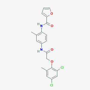 molecular formula C21H18Cl2N2O4 B245001 N-(4-{[(2,4-dichloro-6-methylphenoxy)acetyl]amino}-2-methylphenyl)-2-furamide 