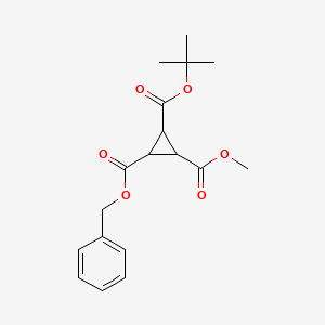 molecular formula C18H22O6 B2450010 2-O-Benzyl 3-O-tert-butyl 1-O-methyl cyclopropane-1,2,3-tricarboxylate CAS No. 2490426-25-8