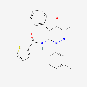 molecular formula C24H21N3O2S B2450016 N-[2-(3,4-dimethylphenyl)-6-methyl-5-oxo-4-phenyl-2,5-dihydropyridazin-3-yl]thiophene-2-carboxamide CAS No. 896080-35-6
