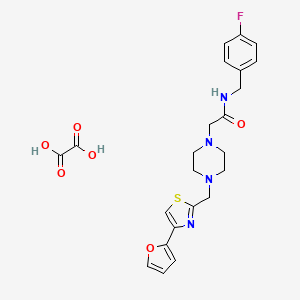 molecular formula C23H25FN4O6S B2450022 N-(4-fluorobenzyl)-2-(4-((4-(furan-2-yl)thiazol-2-yl)methyl)piperazin-1-yl)acetamide oxalate CAS No. 1351591-53-1