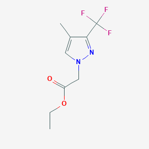 molecular formula C9H11F3N2O2 B2450024 Ethyl 2-[4-methyl-3-(trifluoromethyl)-1H-pyrazol-1-yl]acetate CAS No. 1823437-99-5