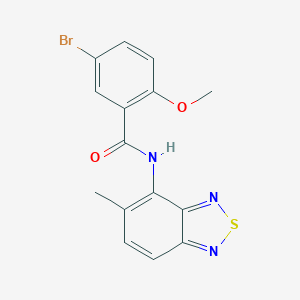 molecular formula C15H12BrN3O2S B245003 5-bromo-2-methoxy-N-(5-methyl-2,1,3-benzothiadiazol-4-yl)benzamide 