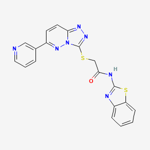 molecular formula C19H13N7OS2 B2450040 N-(苯并[d]噻唑-2-基)-2-((6-(吡啶-3-基)-[1,2,4]三唑并[4,3-b]哒嗪-3-基)硫代)乙酰胺 CAS No. 891108-38-6