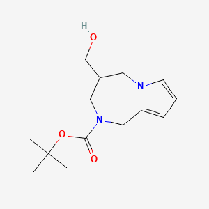 molecular formula C14H22N2O3 B2450041 4-(羟甲基)-4,5-二氢-1H-吡咯并[1,2-a][1,4]二氮杂卓-2(3H)-羧酸叔丁酯 CAS No. 1251009-83-2