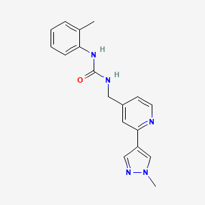 molecular formula C18H19N5O B2450047 1-((2-(1-甲基-1H-吡唑-4-基)吡啶-4-基)甲基)-3-(邻甲苯基)脲 CAS No. 2034423-90-8