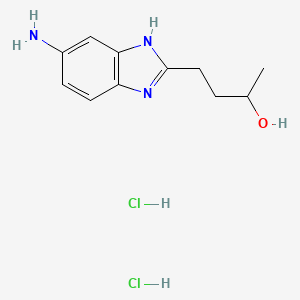 molecular formula C11H17Cl2N3O B2450048 4-(5-氨基-1H-苯并[d]咪唑-2-基)丁烷-2-醇二盐酸盐 CAS No. 435342-12-4