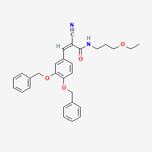 B2450053 (Z)-3-[3,4-Bis(phenylmethoxy)phenyl]-2-cyano-N-(3-ethoxypropyl)prop-2-enamide CAS No. 732289-01-9