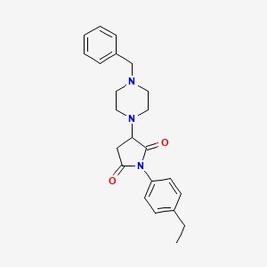 molecular formula C23H27N3O2 B2450055 3-(4-苄基哌嗪-1-基)-1-(4-乙基苯基)吡咯烷-2,5-二酮 CAS No. 924873-70-1