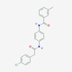 molecular formula C22H19ClN2O2 B245006 N-(4-{[(4-chlorophenyl)acetyl]amino}phenyl)-3-methylbenzamide 