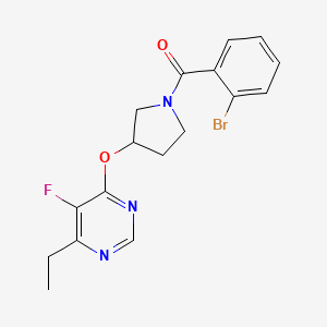 molecular formula C17H17BrFN3O2 B2450062 (2-Bromophenyl)(3-((6-ethyl-5-fluoropyrimidin-4-yl)oxy)pyrrolidin-1-yl)methanone CAS No. 2034298-98-9
