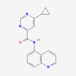 molecular formula C17H14N4O B2450063 6-Cyclopropyl-N-quinolin-5-ylpyrimidine-4-carboxamide CAS No. 2415601-87-3