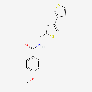 molecular formula C17H15NO2S2 B2450066 N-({[3,3'-bithiophene]-5-yl}methyl)-4-methoxybenzamide CAS No. 2380068-21-1