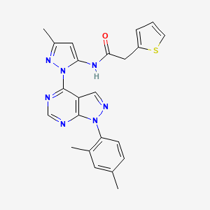 molecular formula C23H21N7OS B2450067 N-(1-(1-(2,4-二甲基苯基)-1H-吡唑并[3,4-d]嘧啶-4-基)-3-甲基-1H-吡唑-5-基)-2-(噻吩-2-基)乙酰胺 CAS No. 1005977-13-8