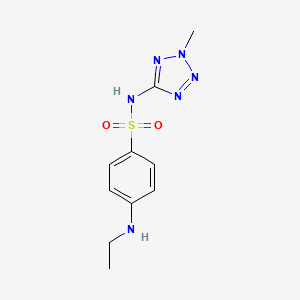 molecular formula C10H14N6O2S B2450069 4-(Ethylamino)-N-(2-methyltetrazol-5-yl)benzenesulfonamide CAS No. 1521098-42-9