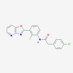 molecular formula C21H16ClN3O2 B245008 2-(4-chlorophenyl)-N-[2-methyl-3-([1,3]oxazolo[4,5-b]pyridin-2-yl)phenyl]acetamide 