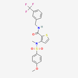 molecular formula C21H19F3N2O4S2 B2450083 2-(4-chlorophenyl)-N-methyl-N-{2-[5-(5-methyl-1H-indol-2-yl)-1,2,4-oxadiazol-3-yl]ethyl}acetamide CAS No. 1115871-66-3