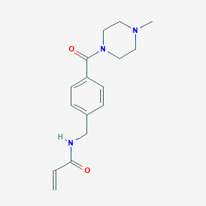 molecular formula C16H21N3O2 B2450097 N-[[4-(4-Methylpiperazine-1-carbonyl)phenyl]methyl]prop-2-enamide CAS No. 2200032-45-5