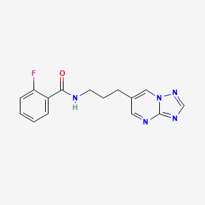 N-(3-([1,2,4]triazolo[1,5-a]pyrimidin-6-yl)propyl)-2-fluorobenzamide