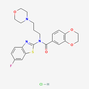 N-(6-fluorobenzo[d]thiazol-2-yl)-N-(3-morpholinopropyl)-2,3-dihydrobenzo[b][1,4]dioxine-6-carboxamide hydrochloride