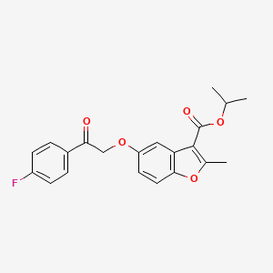molecular formula C21H19FO5 B2450119 Propan-2-yl 5-[2-(4-fluorophenyl)-2-oxoethoxy]-2-methyl-1-benzofuran-3-carboxylate CAS No. 308297-40-7
