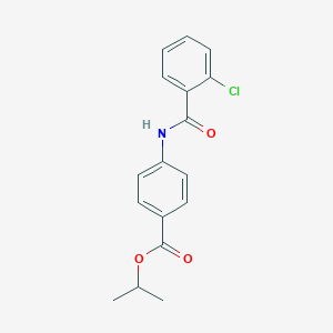 molecular formula C17H16ClNO3 B245012 Isopropyl 4-[(2-chlorobenzoyl)amino]benzoate 
