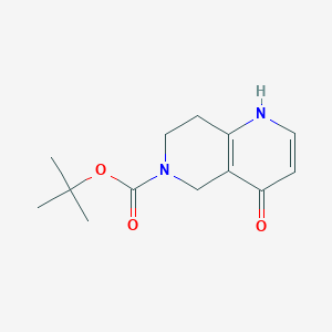 molecular formula C13H18N2O3 B2450122 tert-Butyl 4-hydroxy-7,8-dihydro-1,6-naphthyridine-6(5H)-carboxylate CAS No. 1823566-38-6