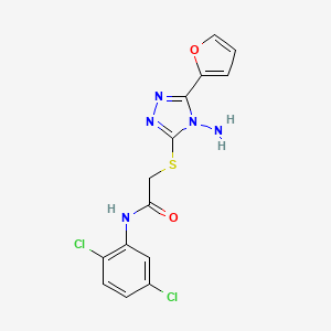 molecular formula C14H11Cl2N5O2S B2450124 2-((4-amino-5-(furan-2-yl)-4H-1,2,4-triazol-3-yl)thio)-N-(2,5-dichlorophenyl)acetamide CAS No. 677014-78-7