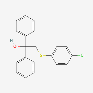 molecular formula C20H17ClOS B2450125 2-[(4-Chlorophenyl)sulfanyl]-1,1-diphenyl-1-ethanol CAS No. 36000-17-6