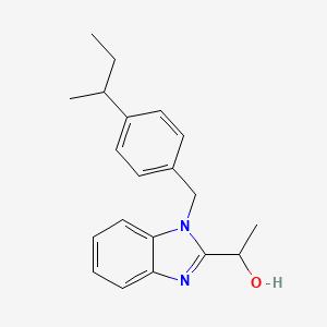molecular formula C20H24N2O B2450126 1-(1-(4-(仲丁基)苄基)-1H-苯并[d]咪唑-2-基)乙醇 CAS No. 853752-57-5