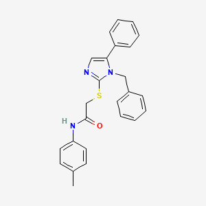 molecular formula C25H23N3OS B2450130 2-((1-benzyl-5-phenyl-1H-imidazol-2-yl)thio)-N-(p-tolyl)acetamide CAS No. 1207039-51-7