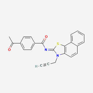 4-acetyl-N-(3-prop-2-ynylbenzo[g][1,3]benzothiazol-2-ylidene)benzamide