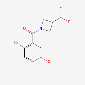 molecular formula C12H12BrF2NO2 B2450139 (2-Bromo-5-methoxyphenyl)(3-(difluoromethyl)azetidin-1-yl)methanone CAS No. 2309536-80-7