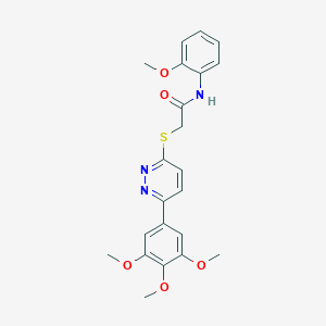 molecular formula C22H23N3O5S B2450145 N-(2-methoxyphenyl)-2-((6-(3,4,5-trimethoxyphenyl)pyridazin-3-yl)thio)acetamide CAS No. 899740-57-9