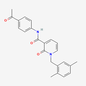 molecular formula C23H22N2O3 B2450149 N-(4-acetylphenyl)-1-(2,5-dimethylbenzyl)-2-oxo-1,2-dihydropyridine-3-carboxamide CAS No. 941909-84-8