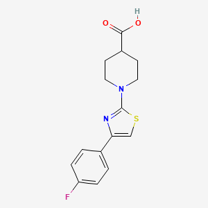 molecular formula C15H15FN2O2S B2450156 1-[4-(4-氟苯基)-1,3-噻唑-2-基]哌啶-4-羧酸 CAS No. 381193-57-3