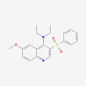molecular formula C20H22N2O3S B2450158 3-(benzenesulfonyl)-N,N-diethyl-6-methoxyquinolin-4-amine CAS No. 895639-71-1